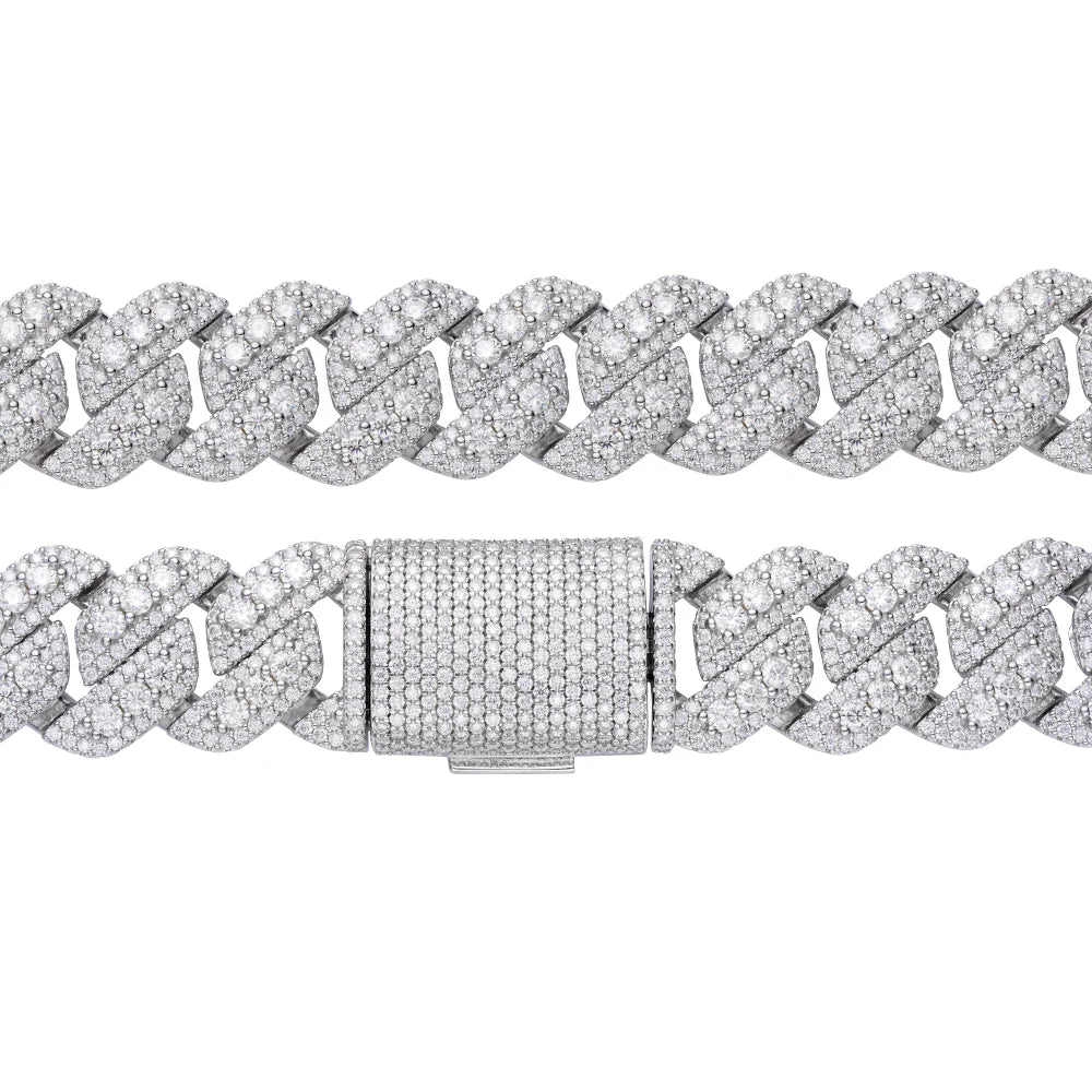 Moissanite Cuban Bracelet Icy 10mm 925 Sterling Silver Custom Jewelry