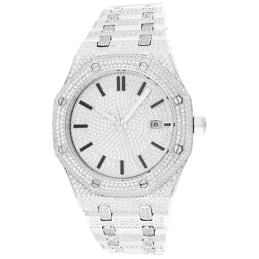 Men's  Stainless Steel White Finish Automatic Watch