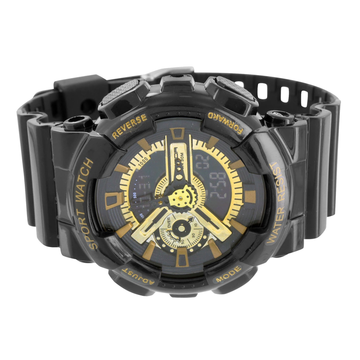 Black Gold Watch Silicone Band Sports Edition
