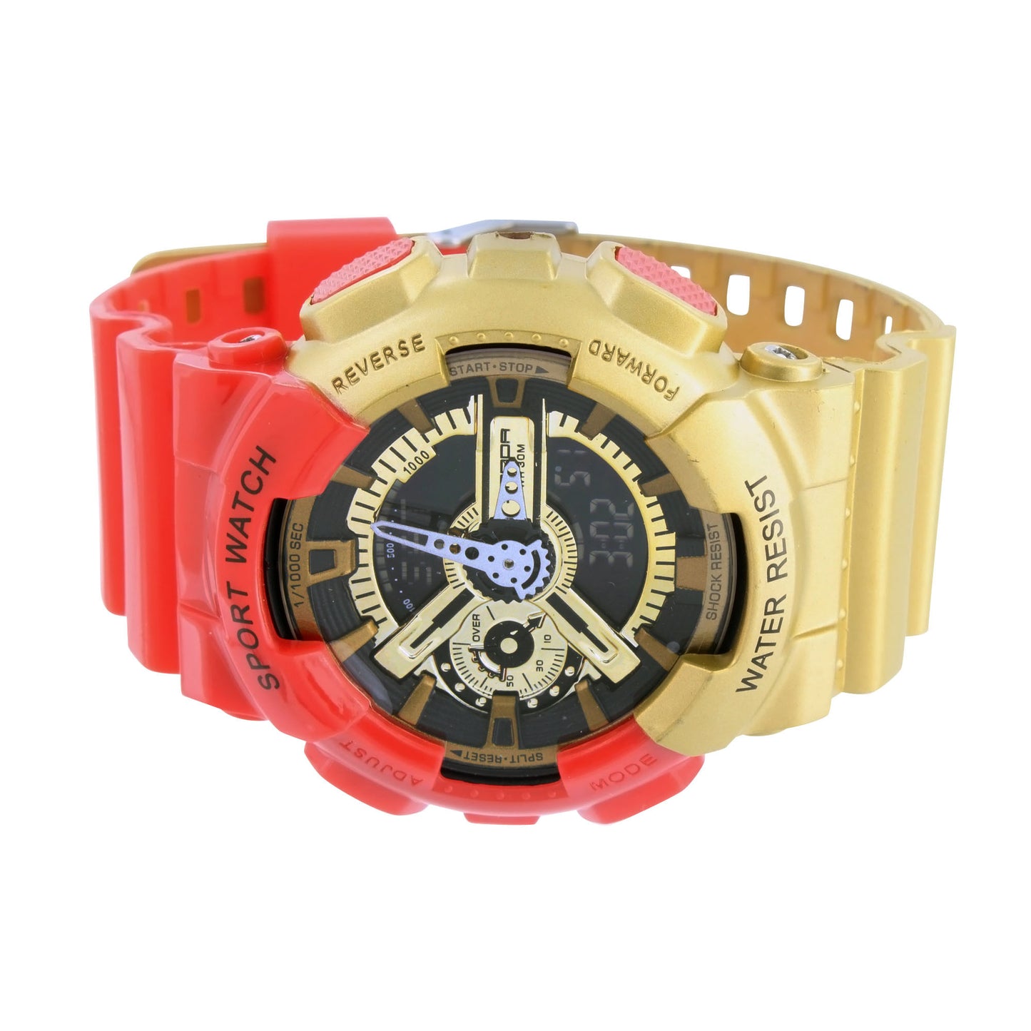 Digital Analog Watches Iron Man Red/Gold Classic Series