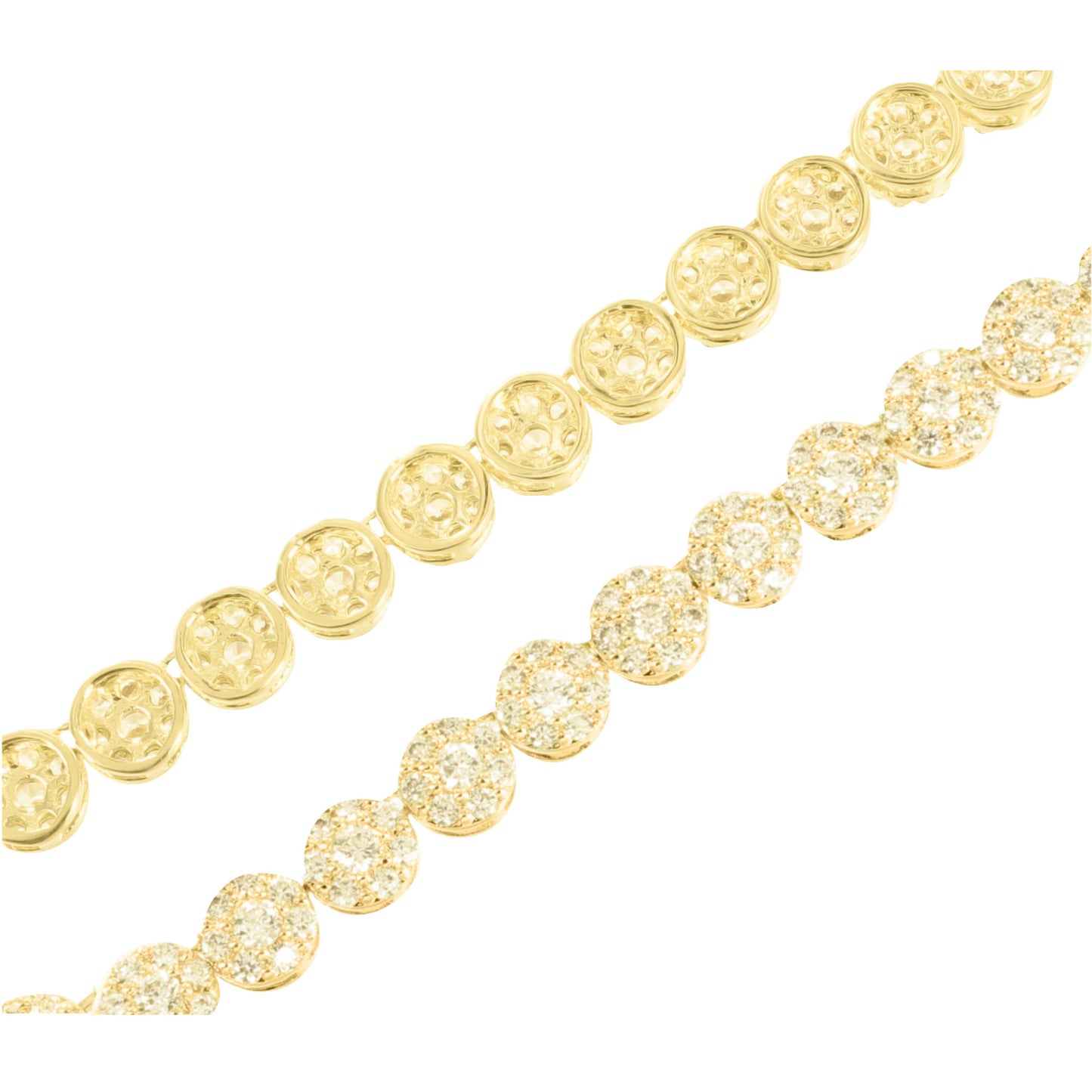 14k Gold Tone Solitaire Design Cluster Necklace