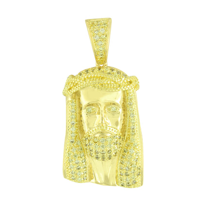 Miami Cuban Jesus Pendant Stainless Steel Box Chain Canary