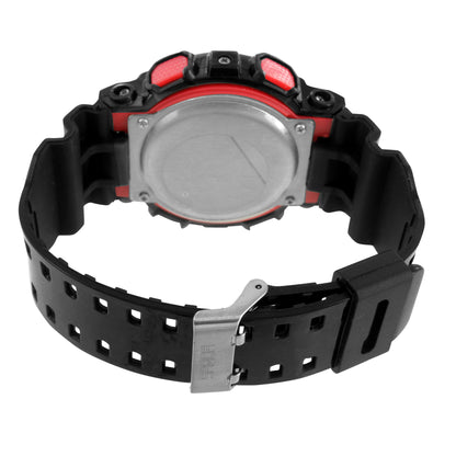 Mens Shock Resistant Watch Black & Red Digital-Analog