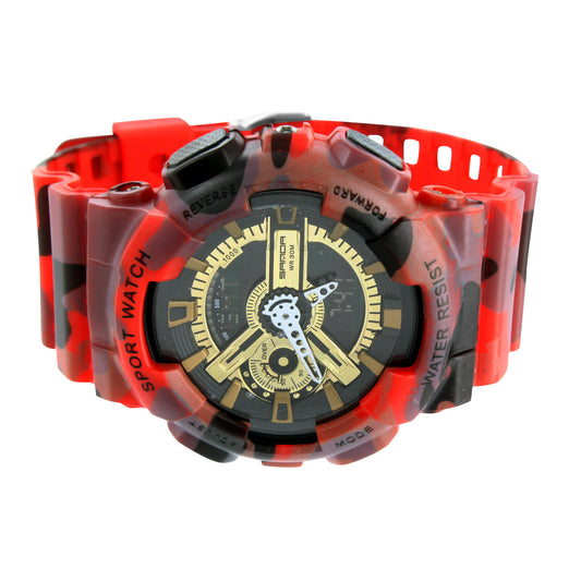 Red Military Style Men Watch Shock Resistant