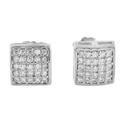 White Gold Finish Cubic Zirconia 925 Silver Earrings