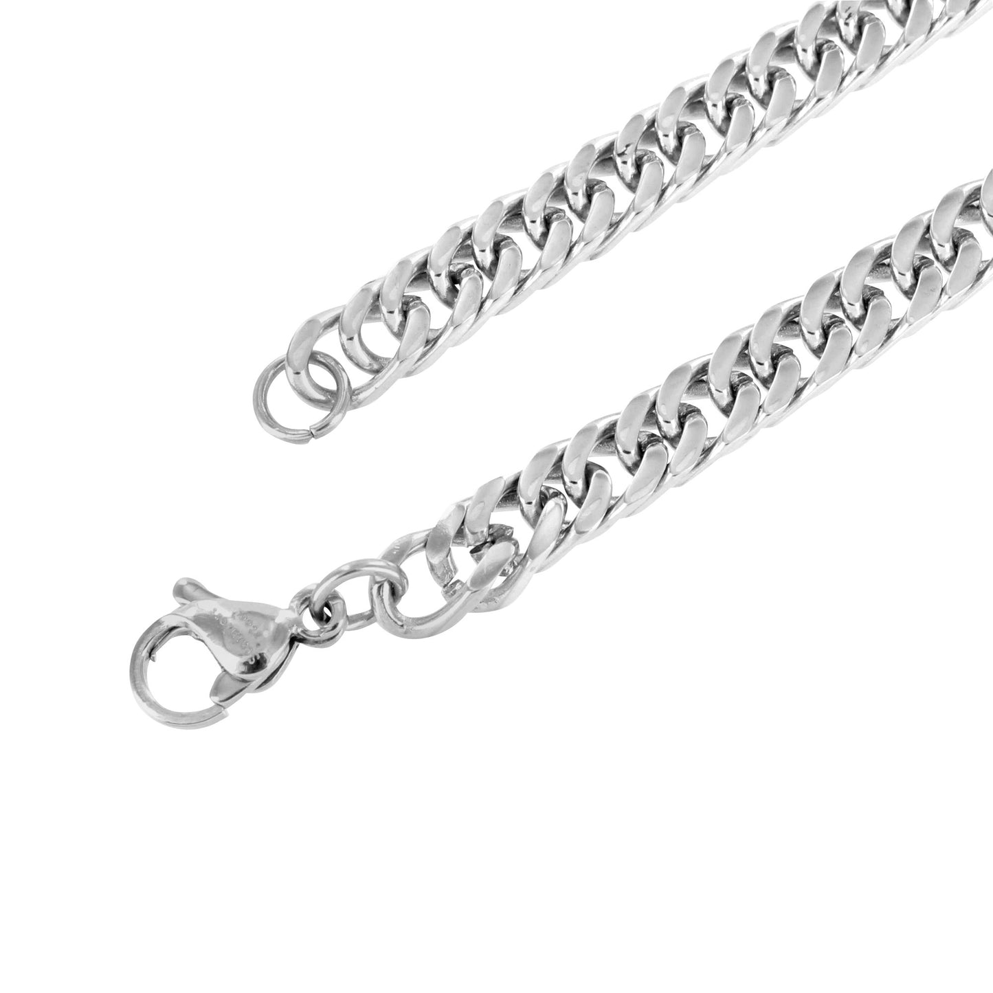Miami Cuban Stainless Steel White Gold Finish 4 MM 30" Chain