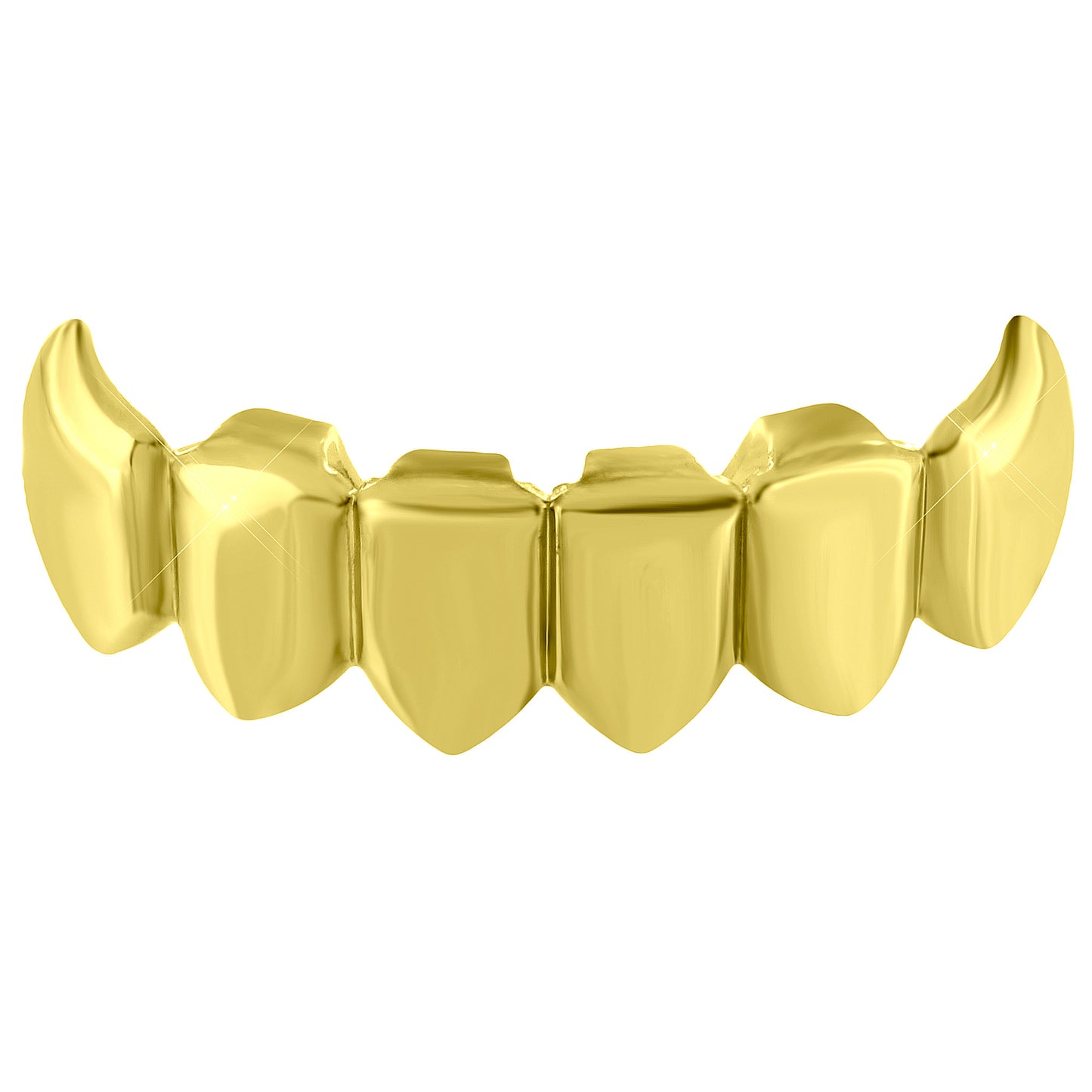 Bottom Teeth Grillz Top Mouth Caps Yellow Gold Tone Hip Hop