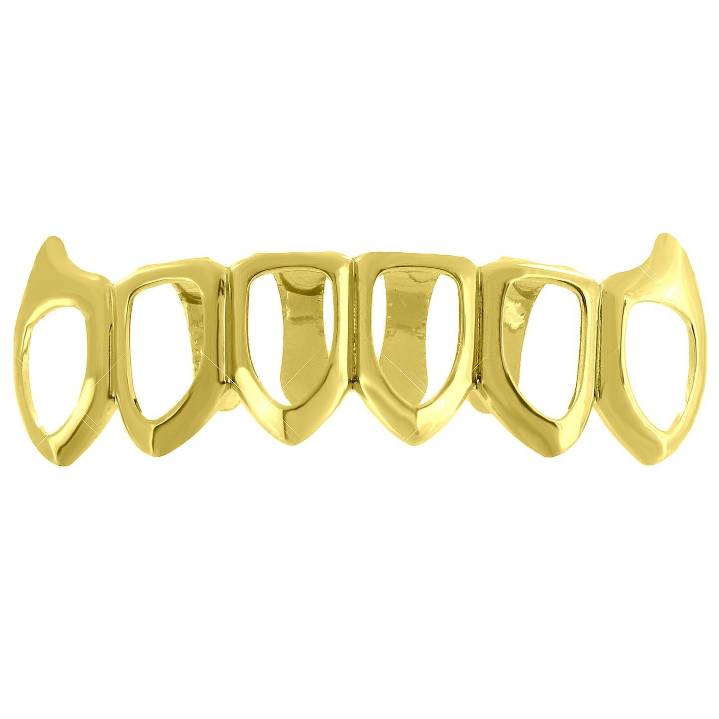 Bottom Teeth Grillz Top Mouth Caps 14K Yellow Gold Finish