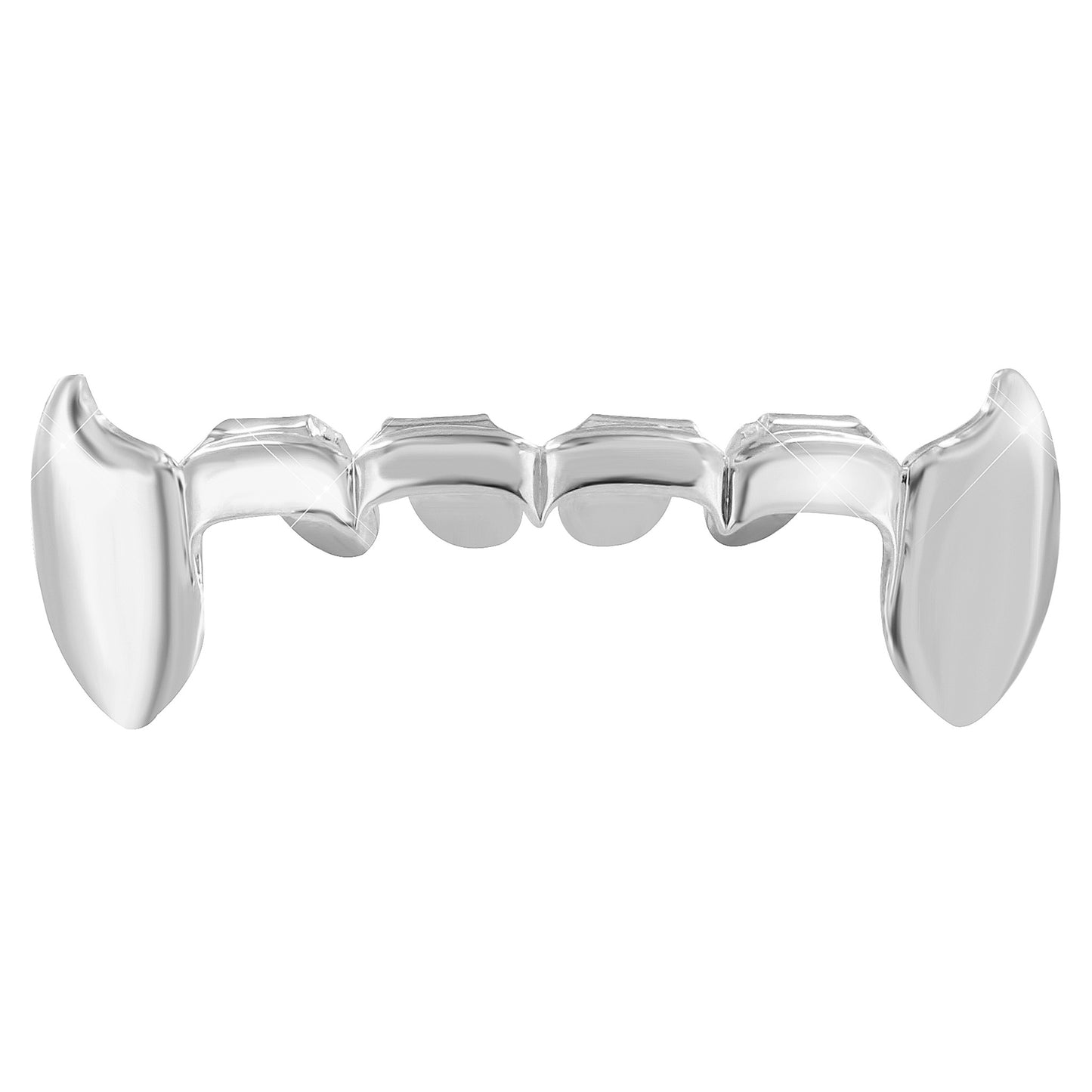 Fangs Upper Teeth Caps Top Mouth Grillz White Gold Plated