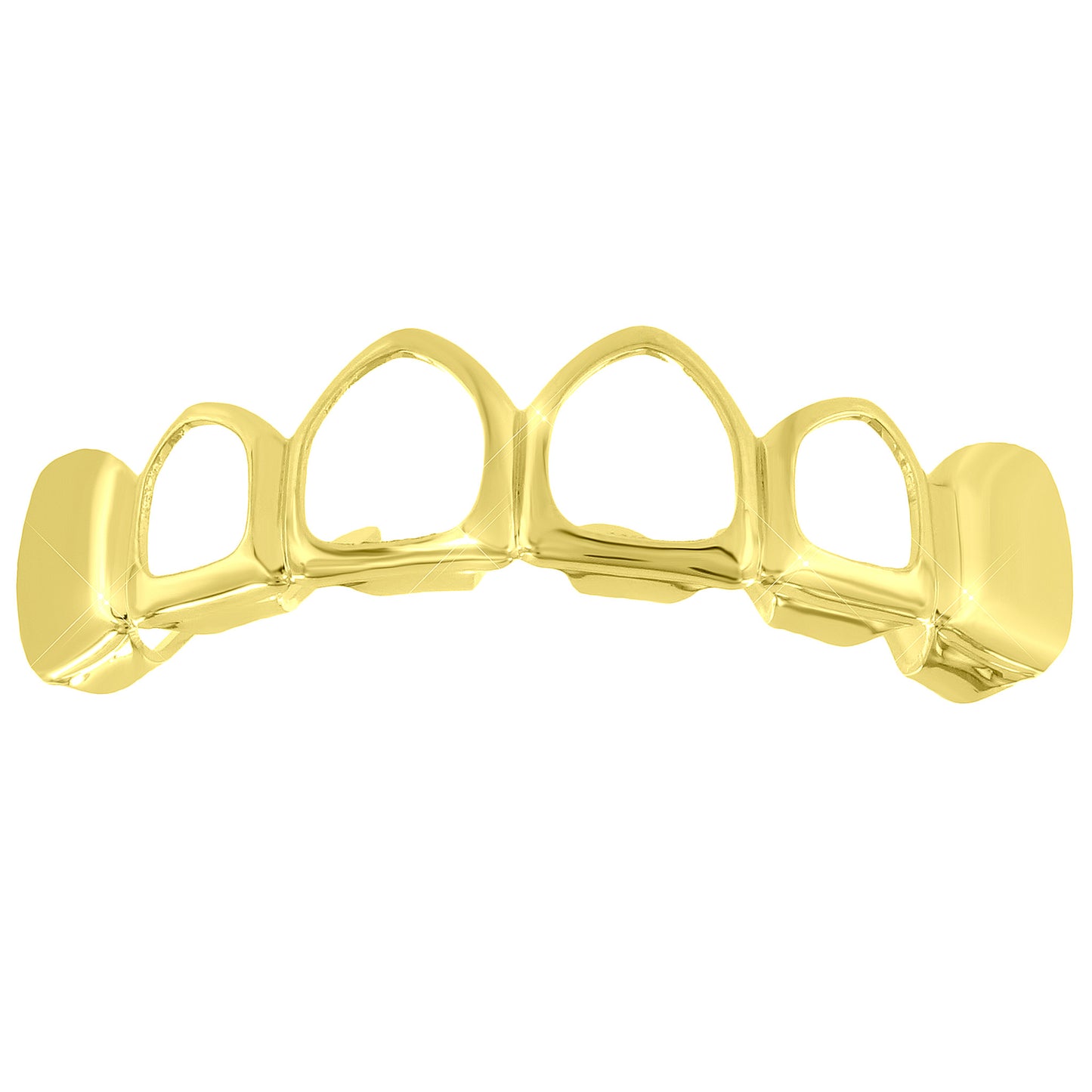 Top Teeth Mouth Grillz Cut  Yellow Gold Finish