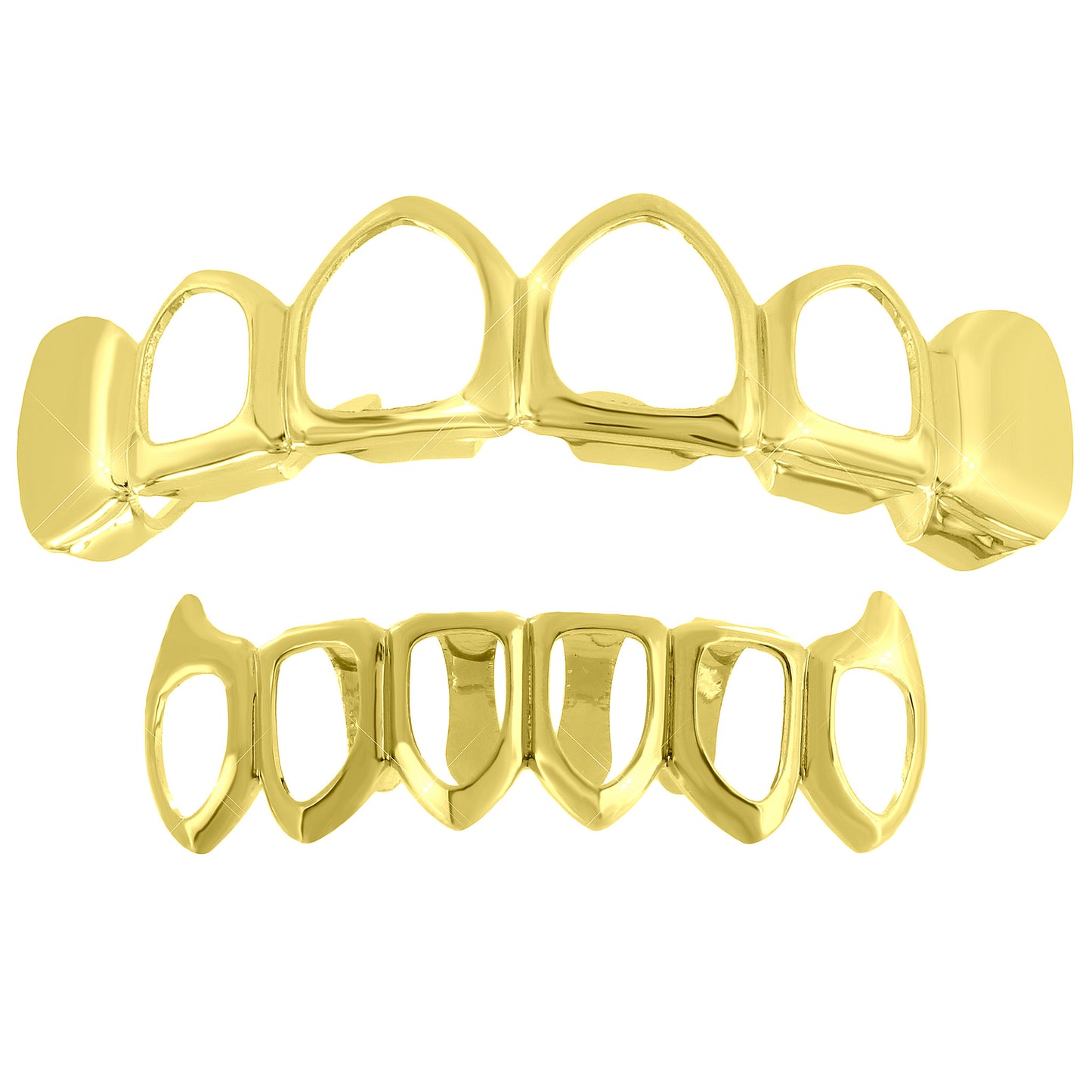 See Through Grillz 14k Yellow Gold Finish Sale