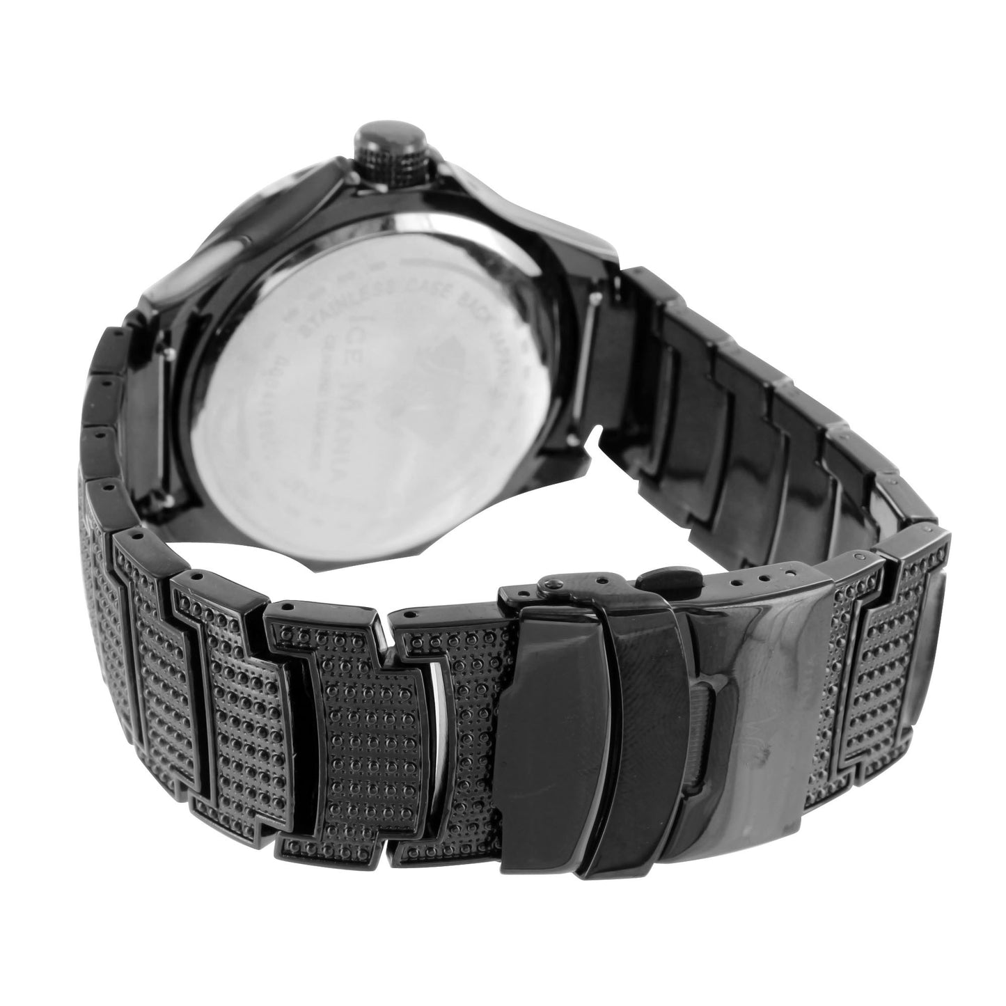 Black & White Diamond Bezel Watch With Roman Numeral