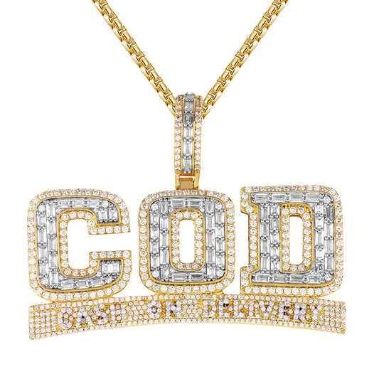Mens Cash on Delivery Icy Hip Hop Custom Pendant Chain