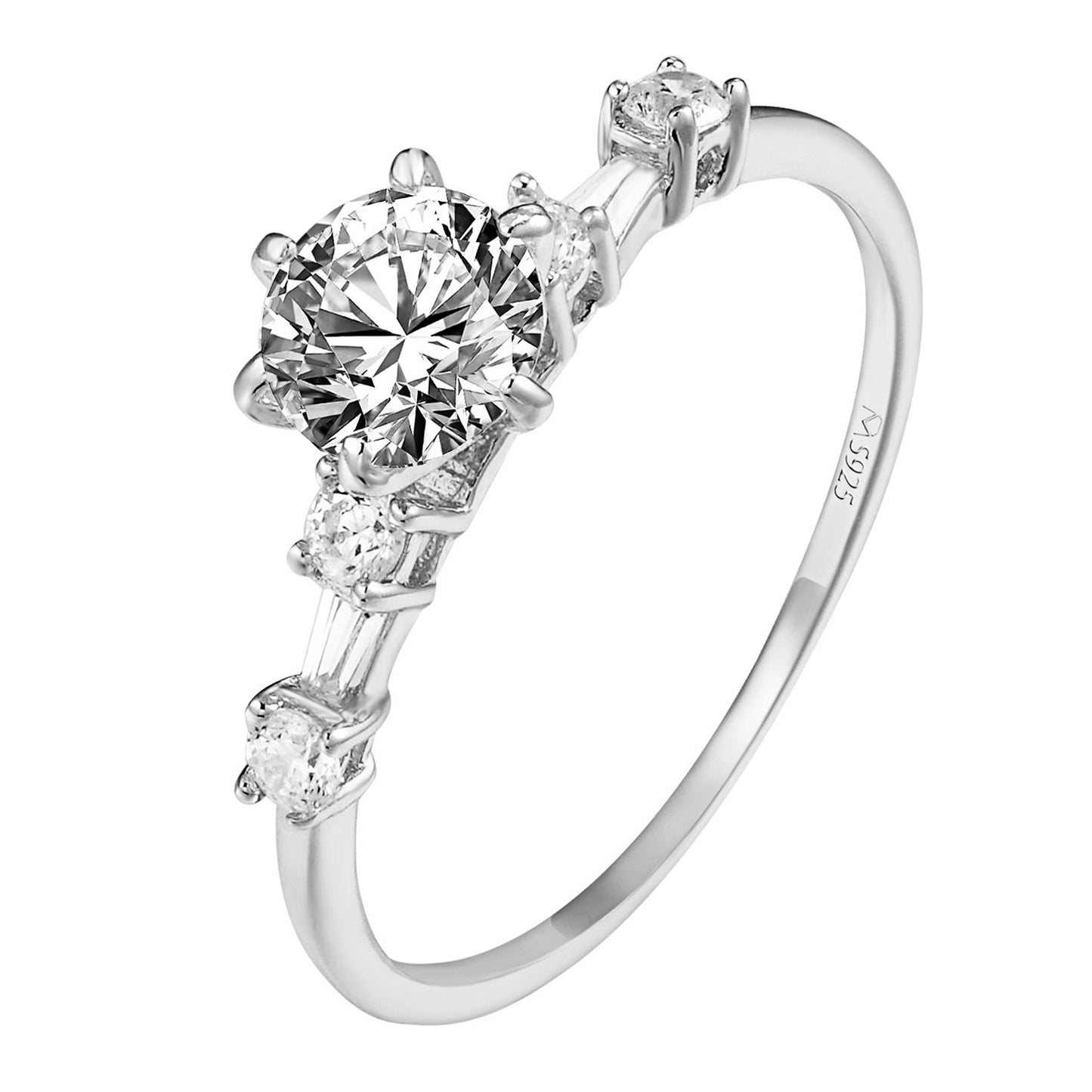 925 Sterling Silver Solitaire Womens Ring Wedding Engagement Prong Set Gorgeous