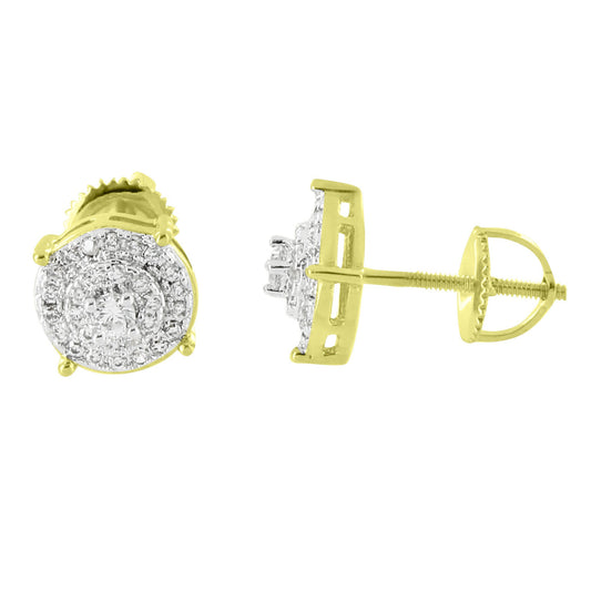 Hip Hop Earrings  Simulated Diamonds Prong Set Solitaire Screw Back Studs 8mm Classy