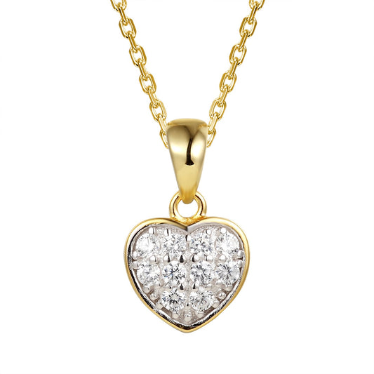 Solitaire Bling Small Heart Pendant Valentine's Set