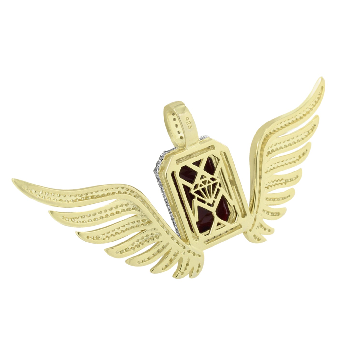 Angel Wings Ruby Pendant Sterling Silver