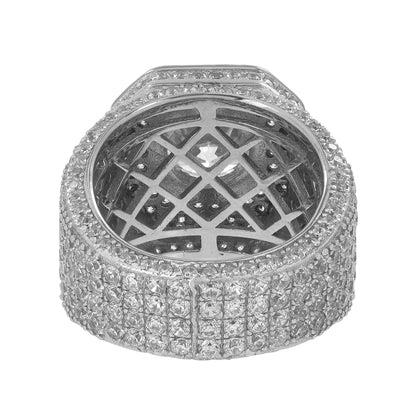Mens Designer Ring Simulated Diamonds Solitaire Round Cut