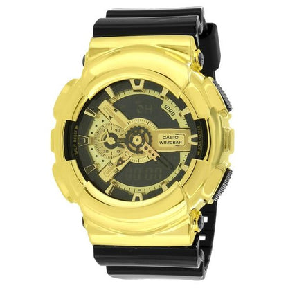 GA110GB-1A Gold Tone Unisex Watches G-Shock 200m Analog Digital Black Resin Band