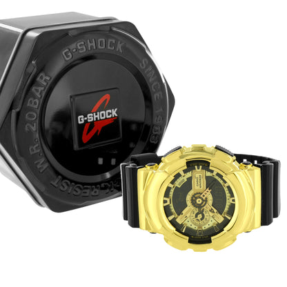 GA110GB-1A Gold Tone Unisex Watches G-Shock 200m Analog Digital Black Resin Band