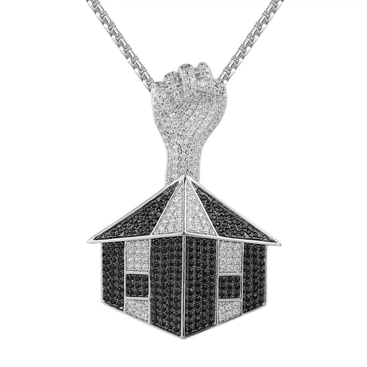 Men's Trap House Fist  Pendant 24" Necklace
