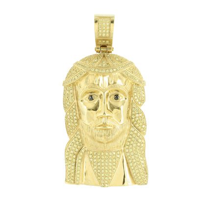 Stainless Steel Jesus Pendant Yellow Gold Finish With Chain