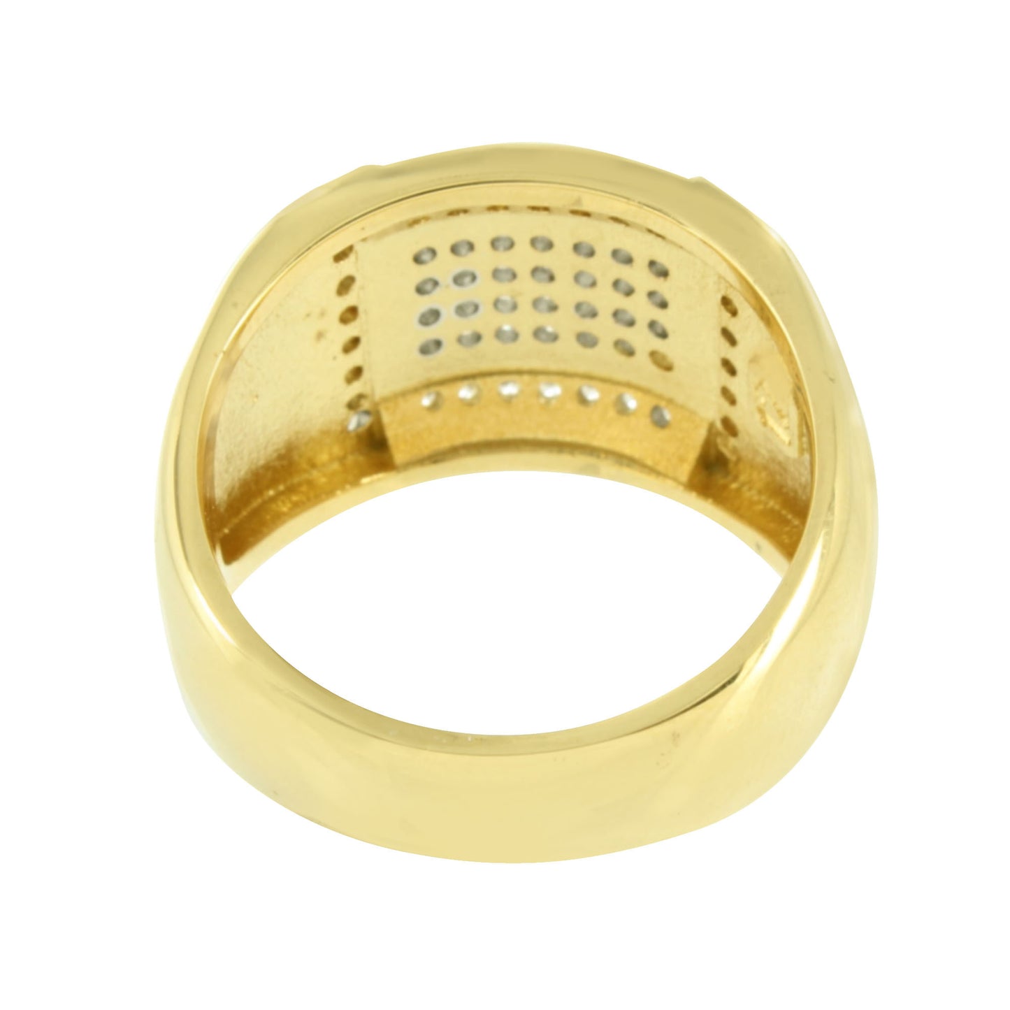 Stainless Steel Mens Ring Simulated Diamonds Gold Finish Wedding Engagement Sale