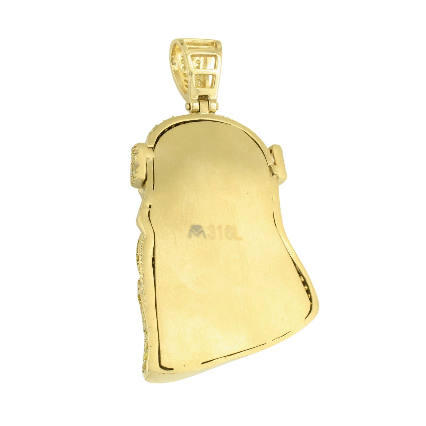 Jesus Pendant Gold Over Stainless Steel Canary With Chain