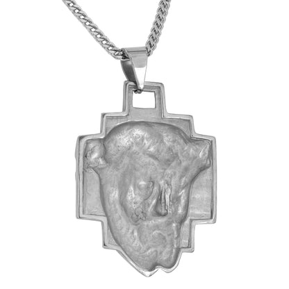 Jesus Christ Pendant White Stainless Steel Franco Necklace Custom Piece Charm