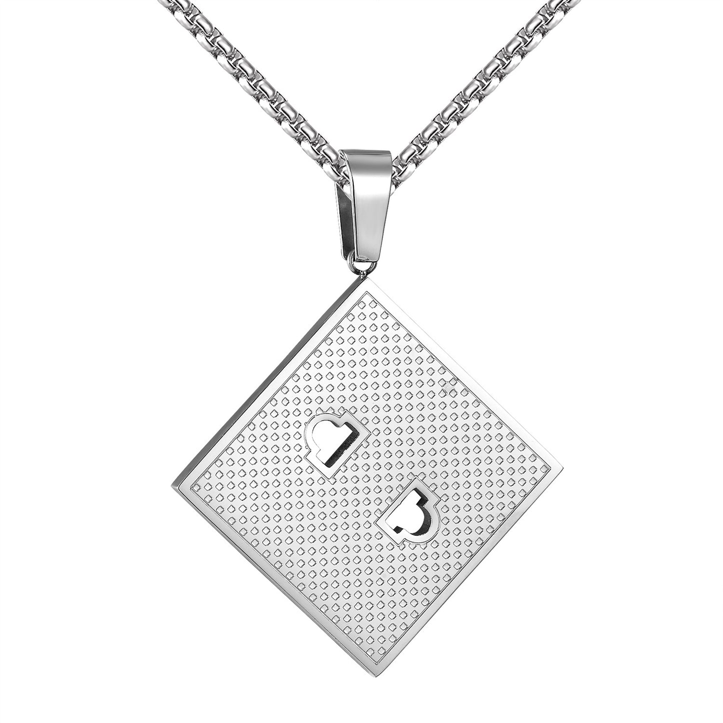 Socket Board Pendant Stainless Steel Custom Style Mens 2.0 Inch 2mm Necklace