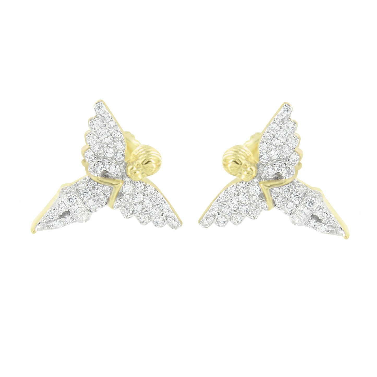 Sterling Silver Religious Angel Earrings Designer