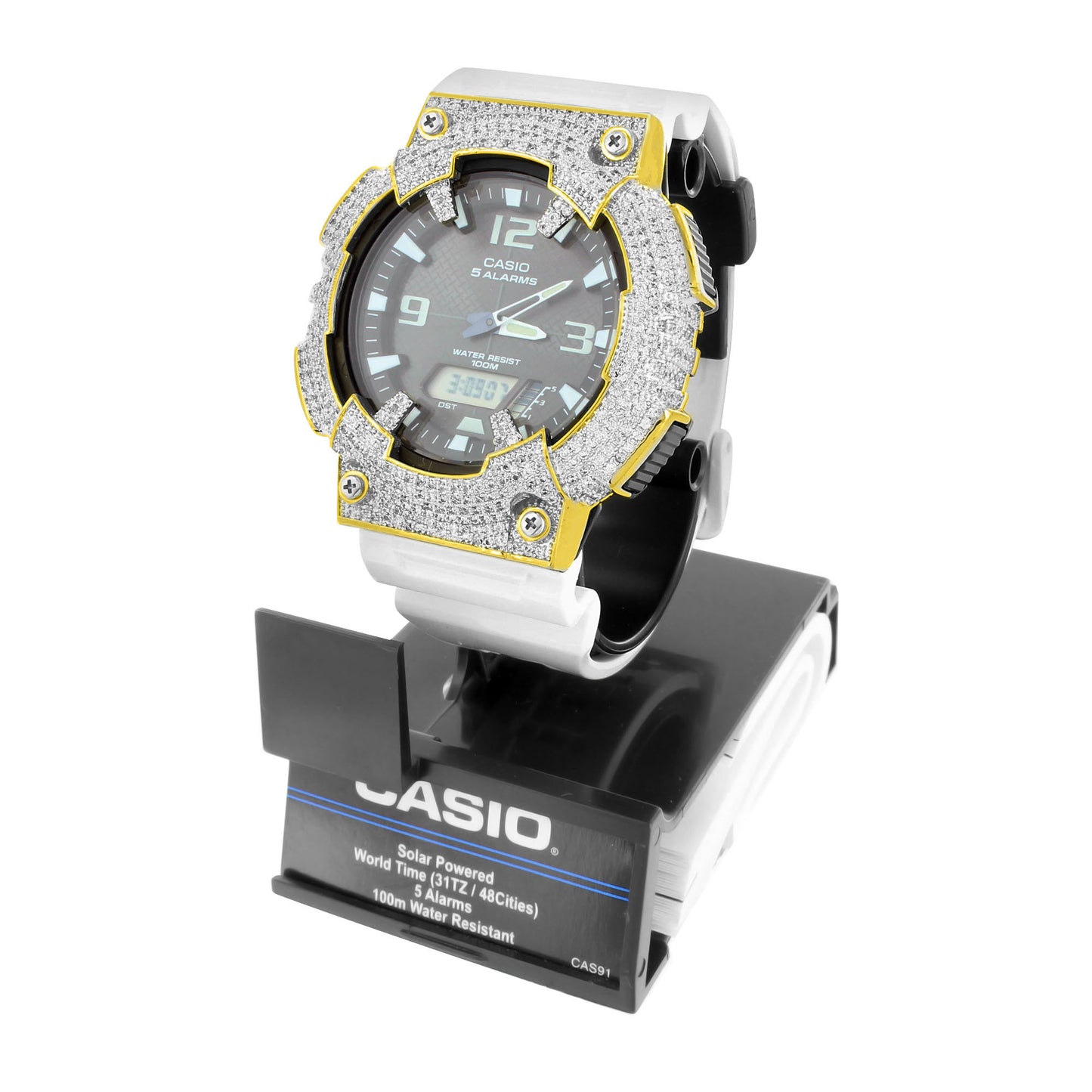 Mens Casio Watch AQS810WC-7A Custom Bezel