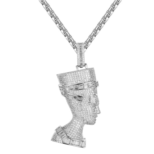 Egyptian Queen Nefertiti Baguette Ancient Pharaoh Hip Hop Pendant