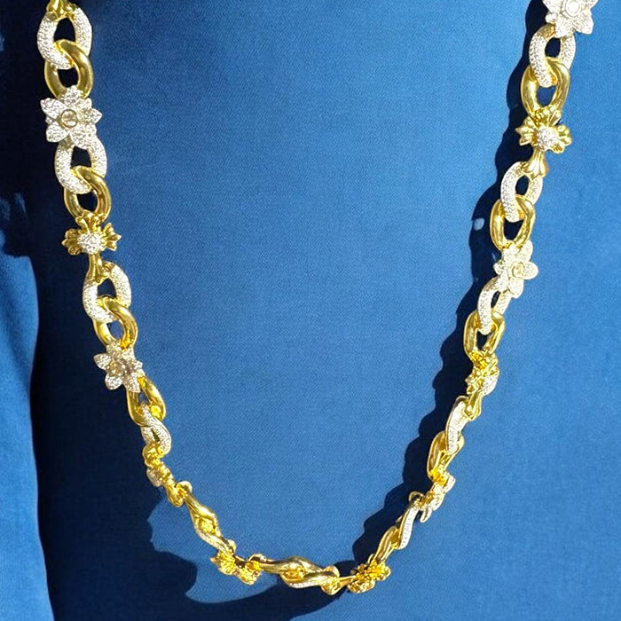 Infinity Cross Flower Necklace Moissanite 925 Silver