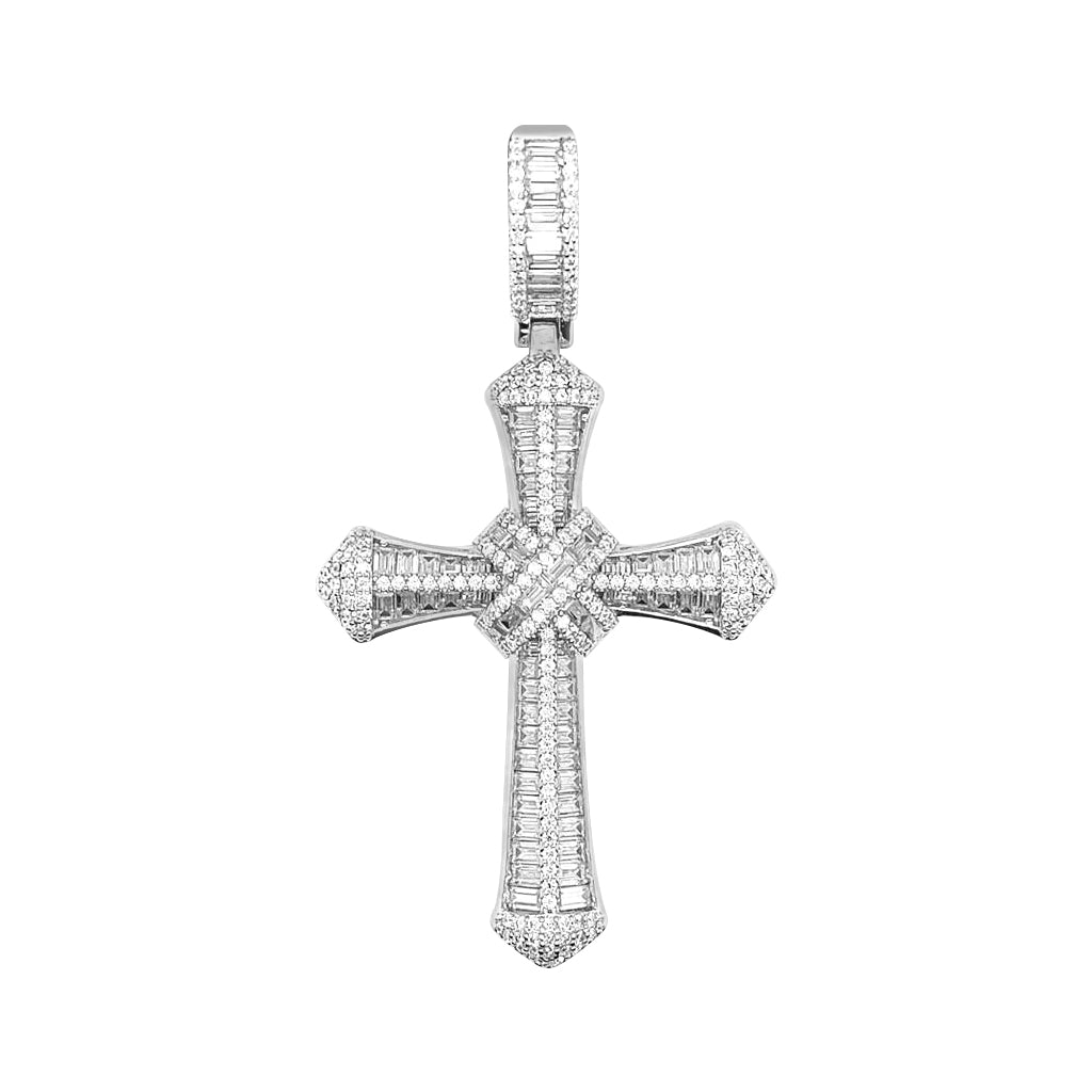 Silver Moissanite 4.24 Ctw Jesus Religious Cross Pendant
