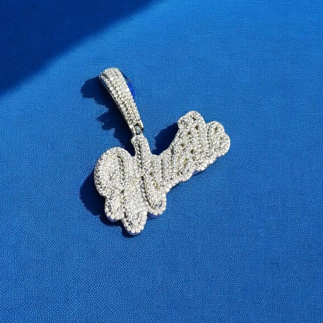 Moissanite Hustle Pendant 925 Silver Charm