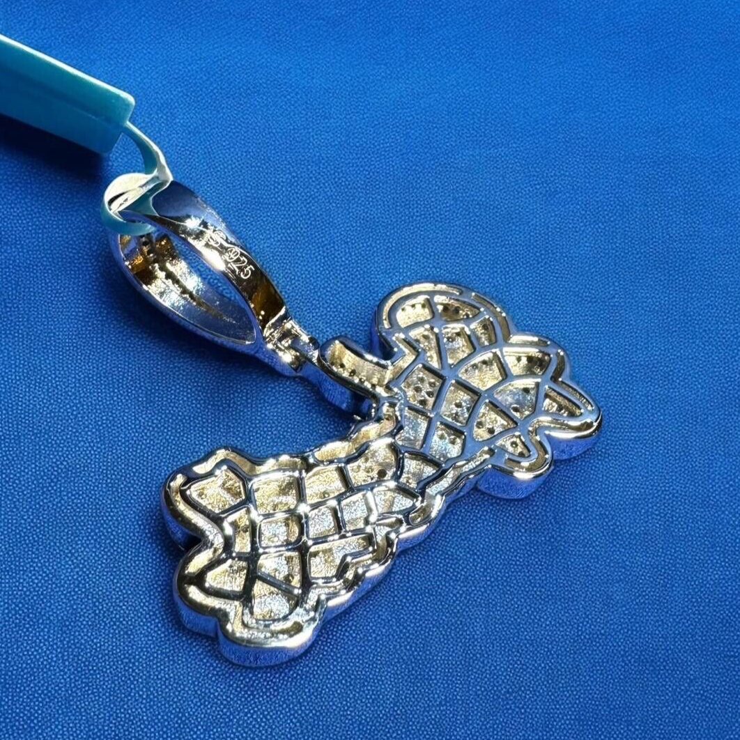 Moissanite Hustle Pendant 925 Silver Charm