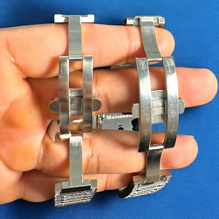 Moissanite Watch His Her Set Stainless Steel Bundle