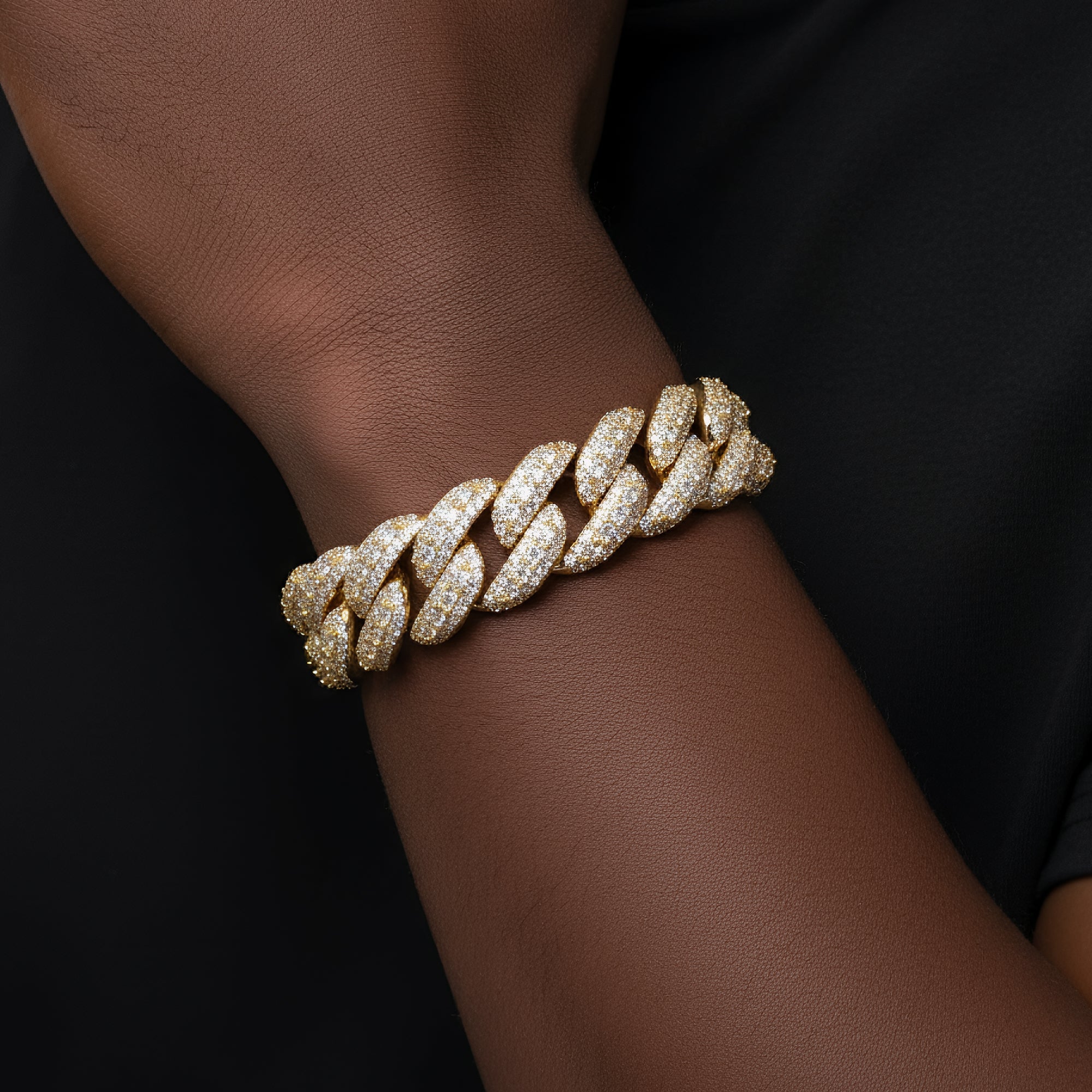 14MM Emerald Cut Moissanite 11.2Ct Bracelet Gold Tone 8In