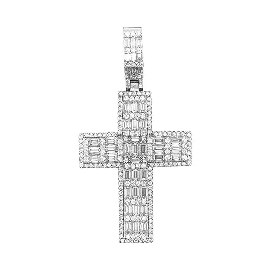 Sterling Silver VVS Moissanite 5.47 Ctw Jesus Cross Religious Pendant