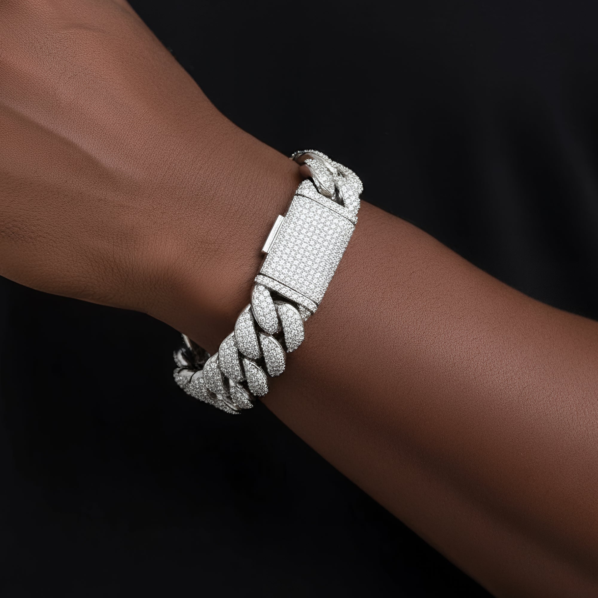 20mm MOISSANITE Miami Cuban Link Bracelet 925 Silver Icy Custom 8 Inch