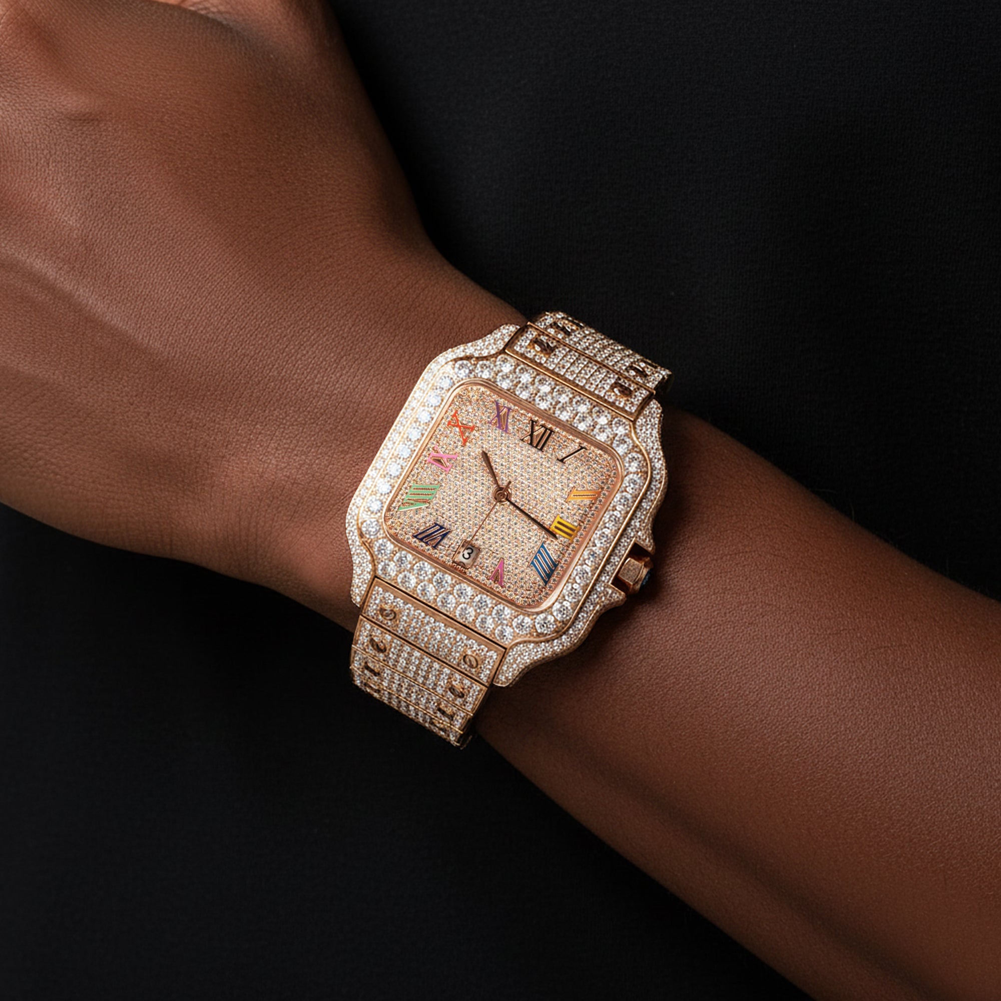 Moissanite Candy Dial Watch Rose Automatic 41mm