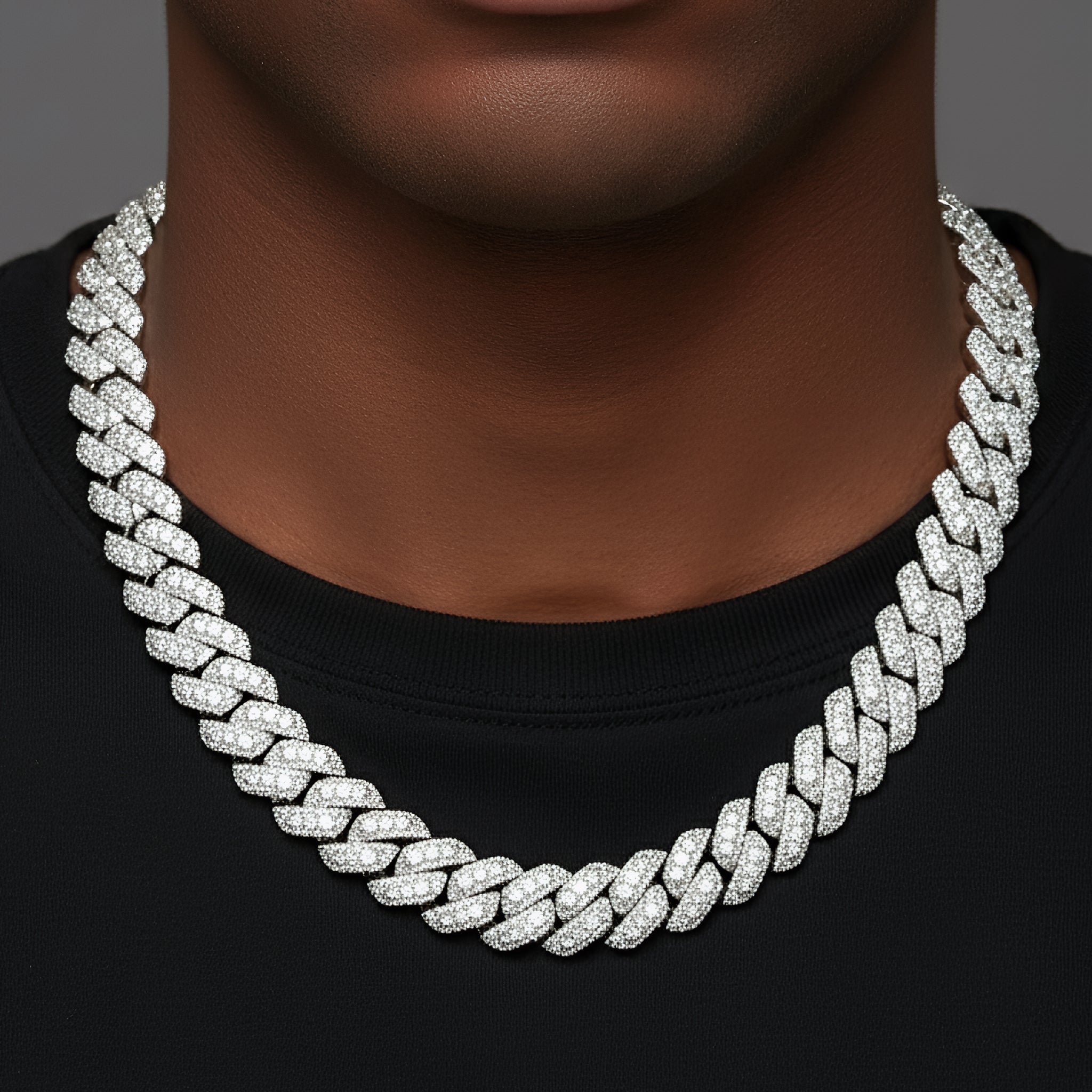 20mm Miami Cuban Moissanite Diamond Chain 22" Custom Necklace