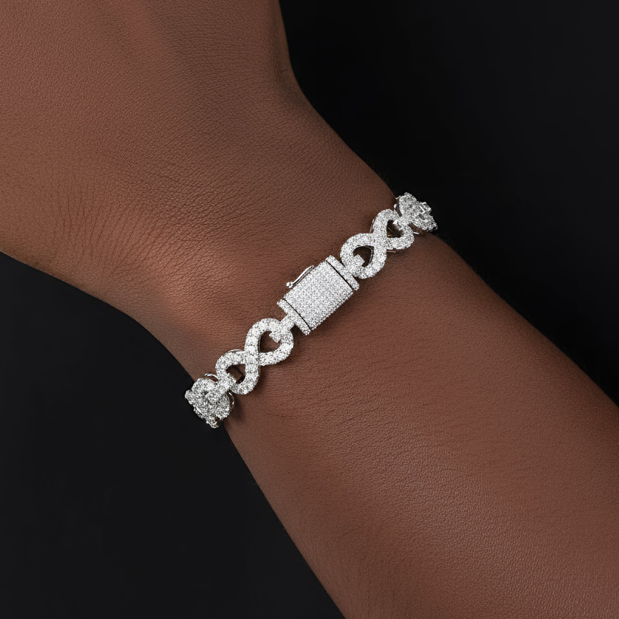 Moissanite Infinity Bracelet 6-8mm Designer 925 14k