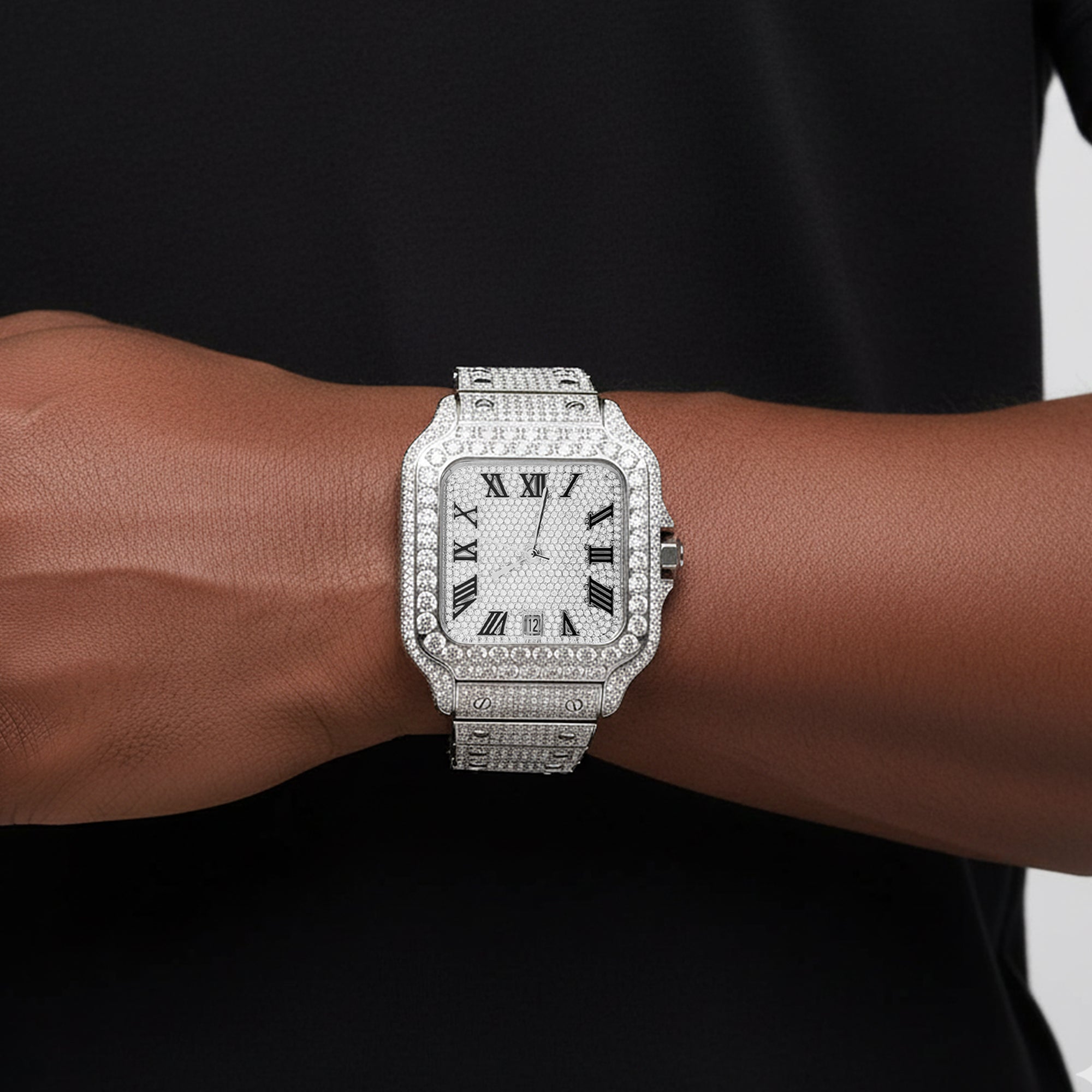 Womens 37MM VS Moissanite Diamond Luxury Automatic Watch