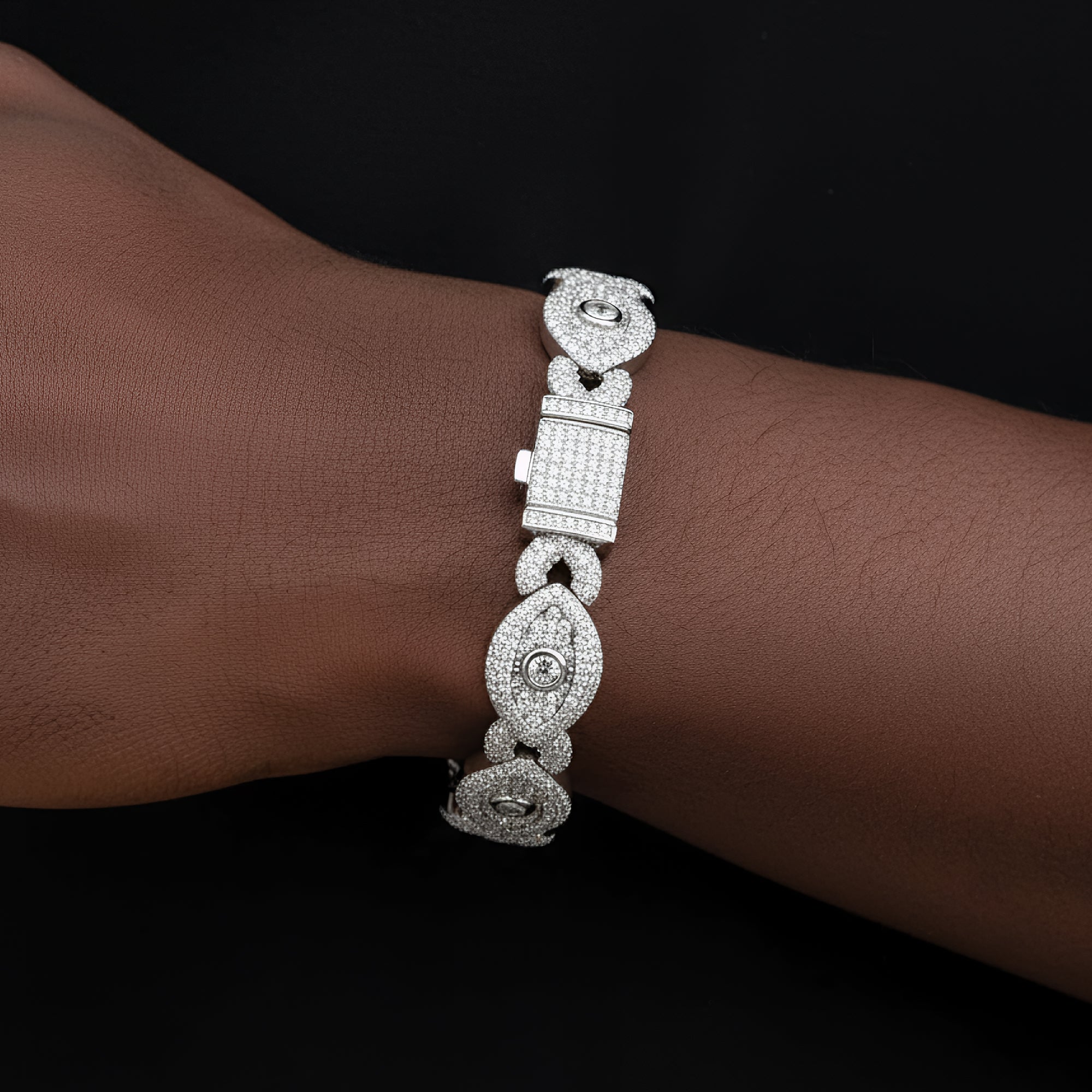 Moissanite Diamond Evil Eye Infinity 925 Bracelet
