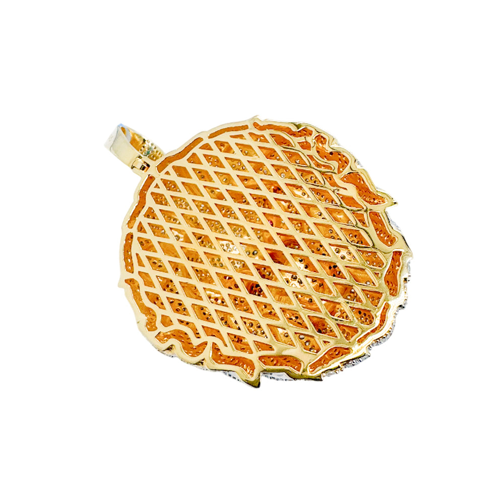 VVS Moissanite Lion Pendant 925 Silver 14k Gold Tone Fully Ice Custom Men