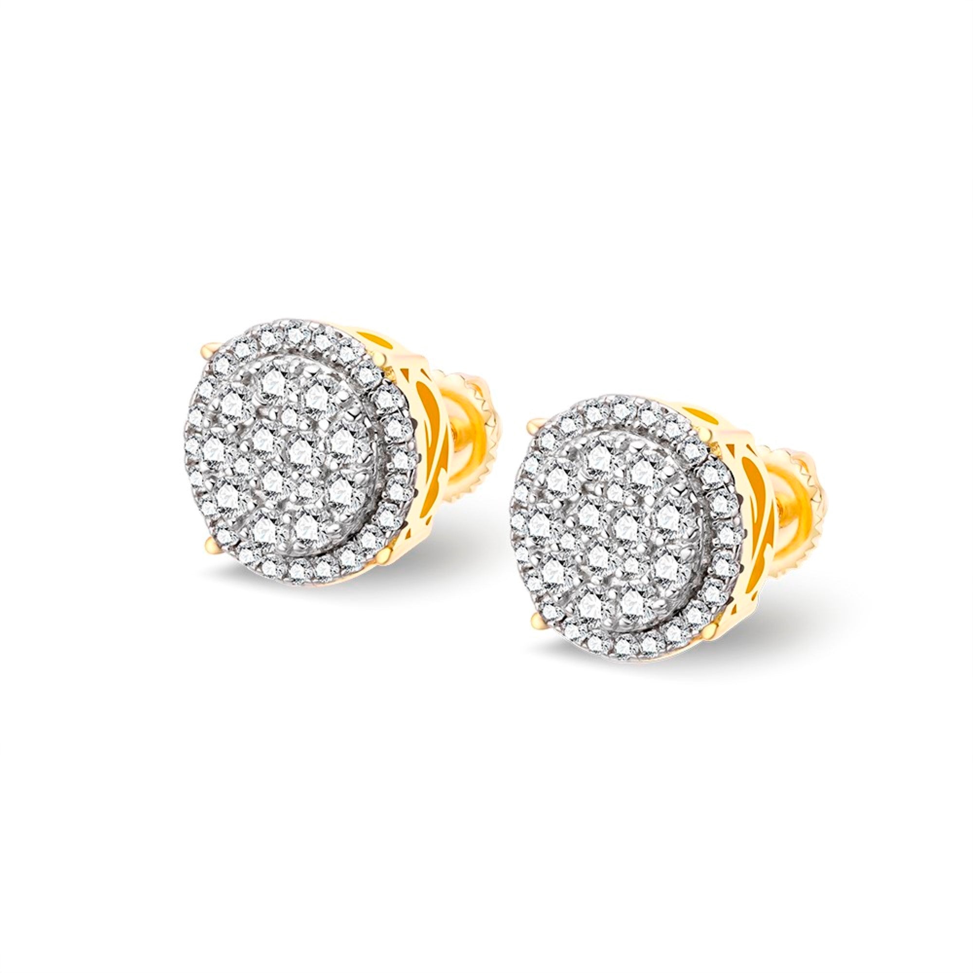 S.Silver Moissanite Diamond Designer Gold tone Earrings