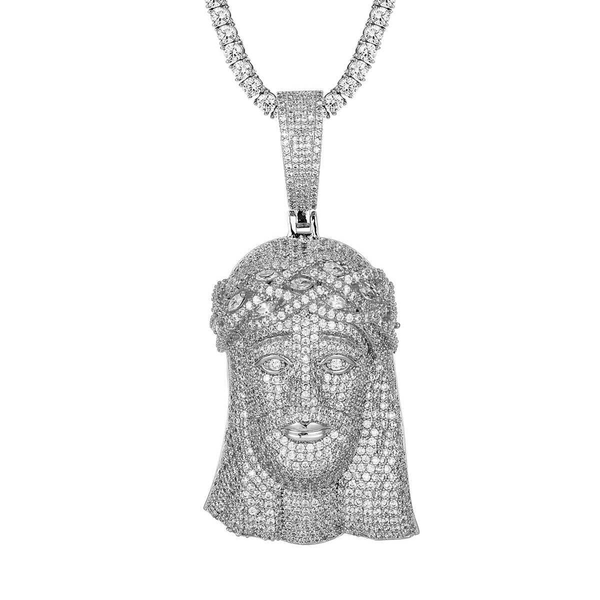 VVS Moissanite 10.40 Ctw Jesus Religious Sterling Silver Pendant