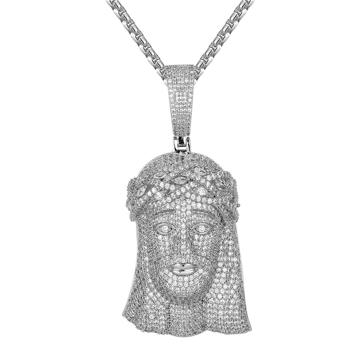 VVS Moissanite 10.40 Ctw Jesus Religious Sterling Silver Pendant